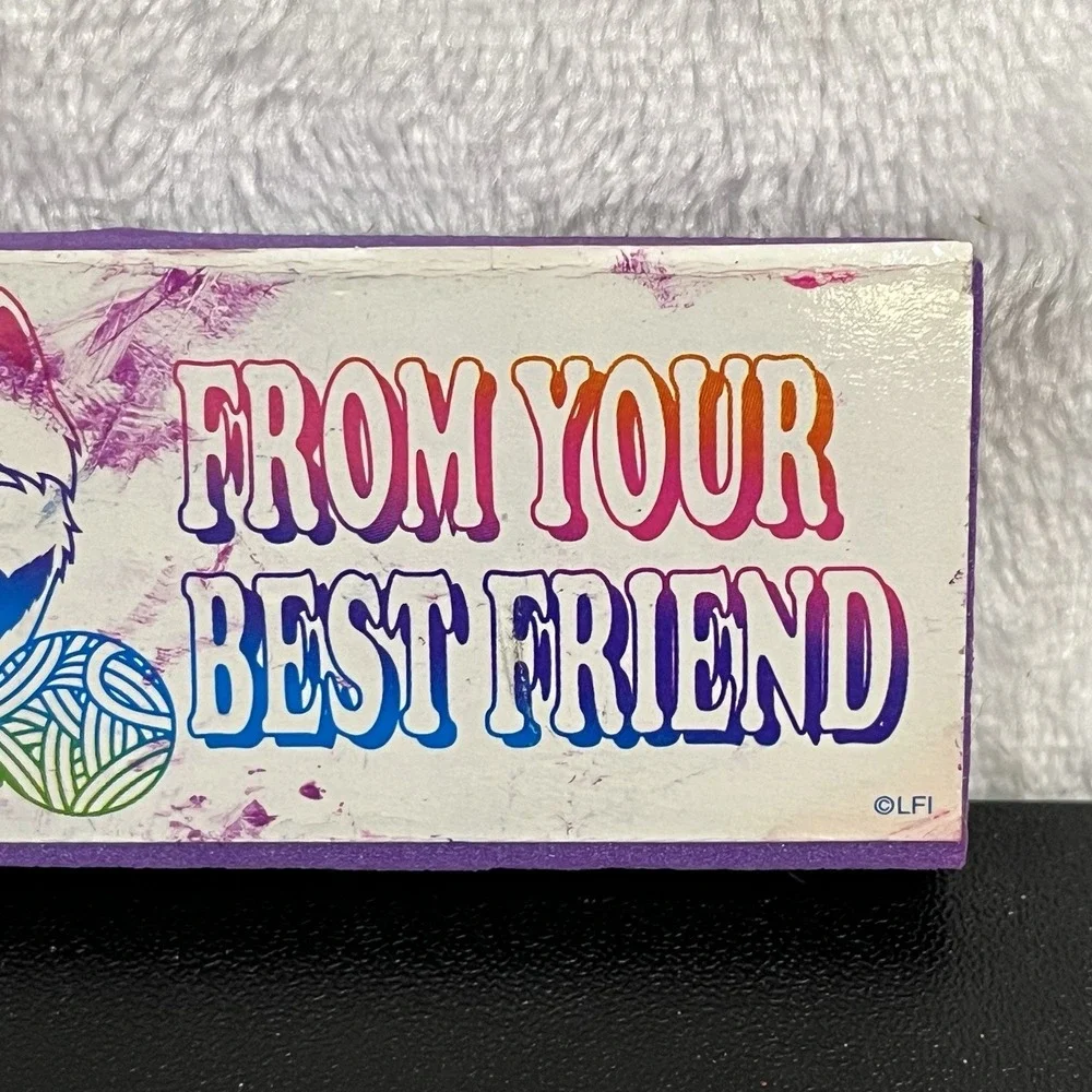 Lisa Frank Stamp FROM YOUR BEST FRIEND Cat Ball Of Yarn Vintage